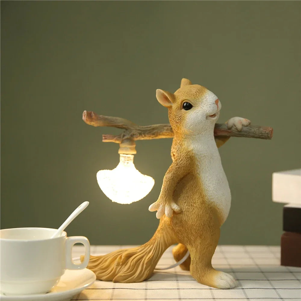 lampe de chevet écureuil intelligent mini veilleuse décorative pour enfants - vue 5 sur 7