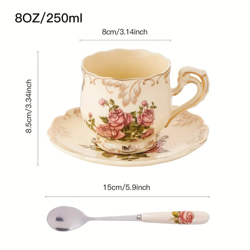 theiere ceramique avec soucoupe style elegant tea time