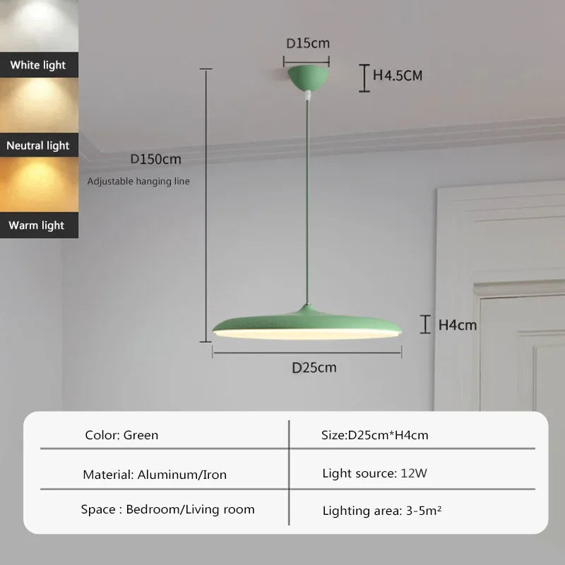 lampe led suspendue design nordique avec soucoupe volante - vue 13 sur 14