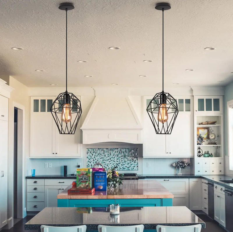 Moderne Vintage Loft Led plafond suspension lampe rétro fer lumières lustre Lampara maison salon cuisine luminaire décor
