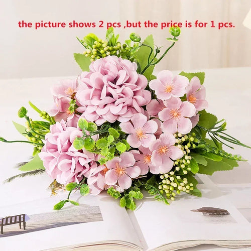 bouquet de chrysanthèmes en soie pour décoration de jardin - vue 11 sur 13