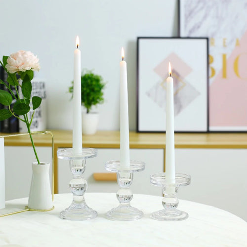 bougeoirs en verre transparent pour décoration intérieure et événements - vue 3 sur 9
