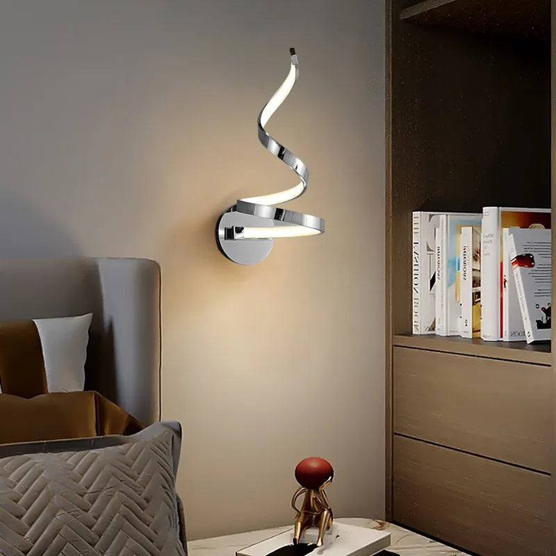 lampes led spirale modernes bande minimaliste fer - vue 6 sur 12