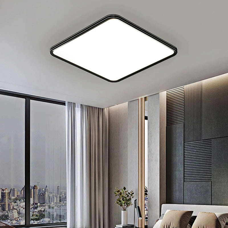 plafonnier led ultra mince moderne à quatre grilles décoratif intérieur - vue 7 sur 14