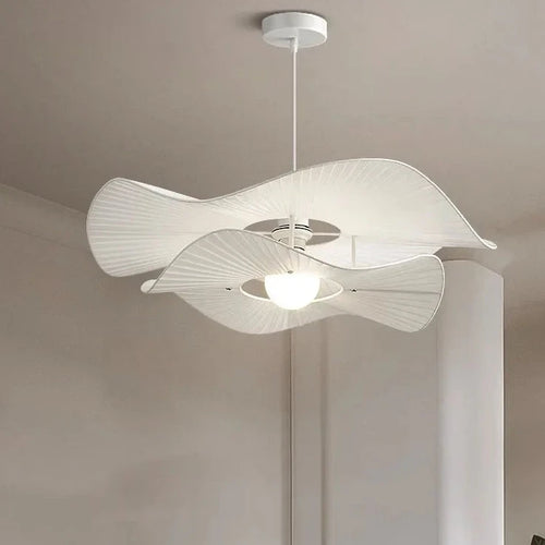 lustre Design nordique tissu LED lumières chambre salon salle à manger décoration maison fleur - vue 2 sur 7