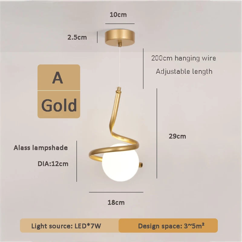 suspension en verre sphérique pour un éclairage moderne minimaliste - vue 8 sur 10