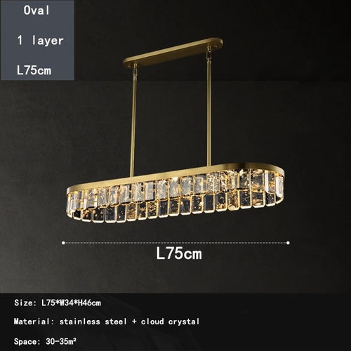 lustre en cristal multicouche nuage et brume pour hôtel avec corps en acier - vue 12 sur 15