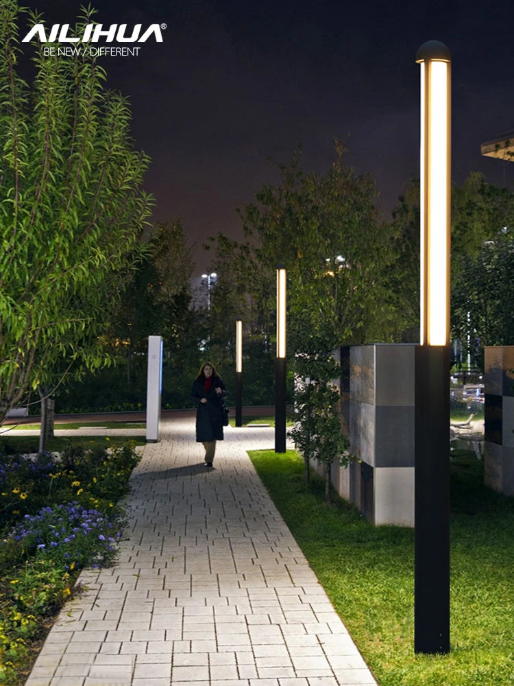 lampe de jardin extérieure villa led étanche lampadaire parc - vue 5 sur 10