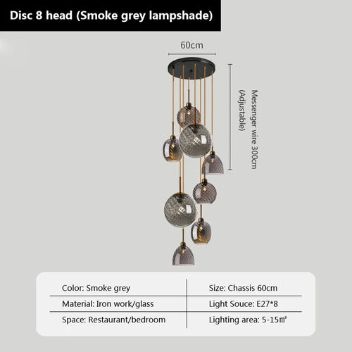 suspension moderne en verre design pour décoration intérieure - vue 24 sur 23