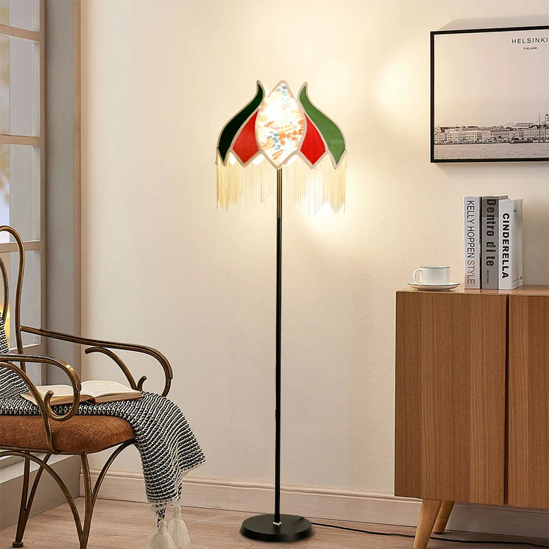 lampadaire led rétro en tissu pour une décoration élégante - vue 3 sur 9