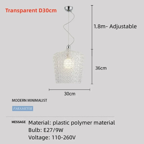 lustre italien moderne creux décoratif avec lumières led acryliques - vue 14 sur 16