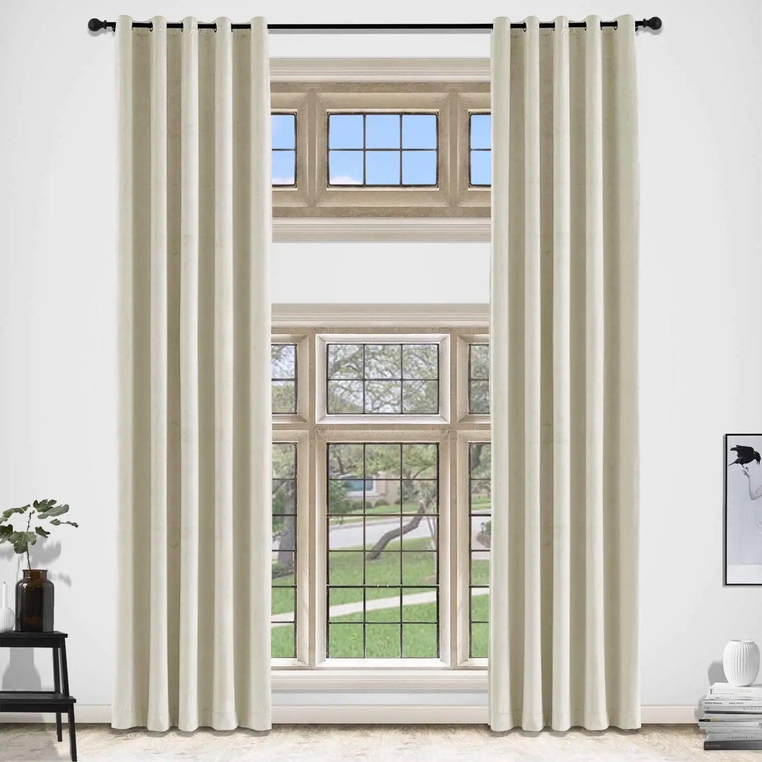 Rideau velours occultant moderne sur mesure salon chambre