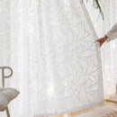 Voilage tulle motif feuilles style moderne pour salon