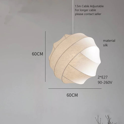 Lustre boule design en tissu style soie fait à la main - vue 7 sur 6