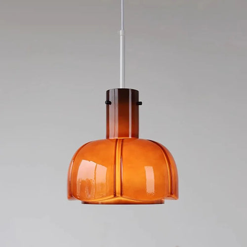 suspension en verre nordique avec motif de bourgeon de fleur - vue 2 sur 14