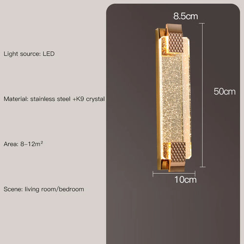 applique murale luxe nordique en cristal moderne éclairage décoratif - vue 13 sur 15