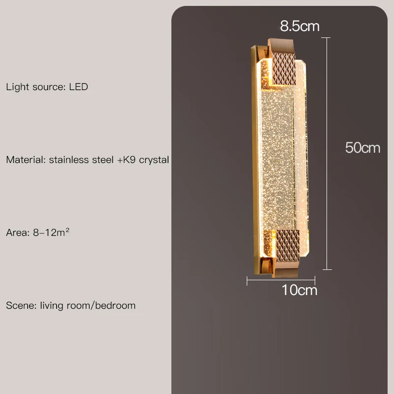 applique murale luxe nordique en cristal moderne éclairage décoratif - vue 12 sur 15