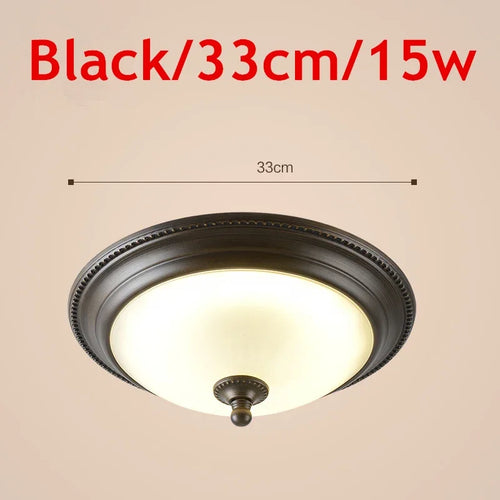 Plafonnier rond or/noir/Bronze plafonnier verre dépoli pour couloir salon cuisine LED lumineuse éclairage 110/220V - vue 15 sur 18