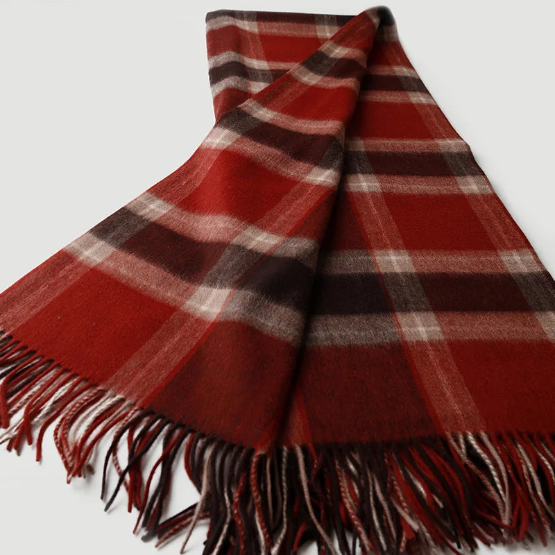 Plaid laine motif ecossais a pompons chaud voyage - vue 7 sur 7