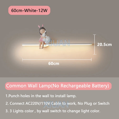 applique murale en forme de lapin pour décoration enfant - vue 11 sur 17