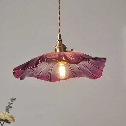 Suspension Vintage en verre de fleur