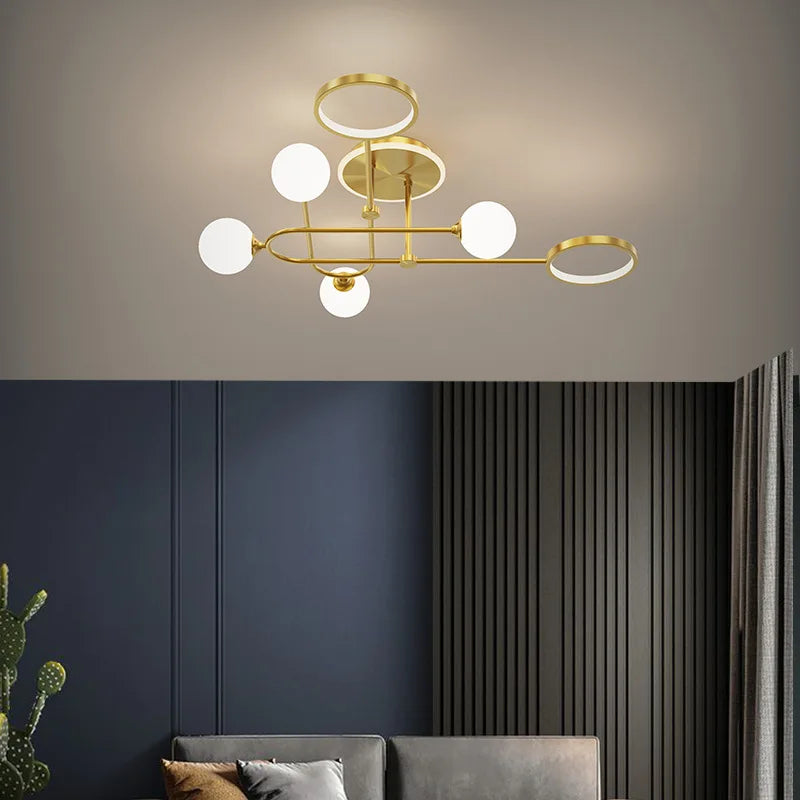 lustre led moderne en verre pour - vue 3 sur 12
