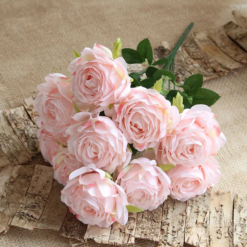 10 têtes de fleurs artificielles pour décoration mariage et festival - vue 5 sur 15
