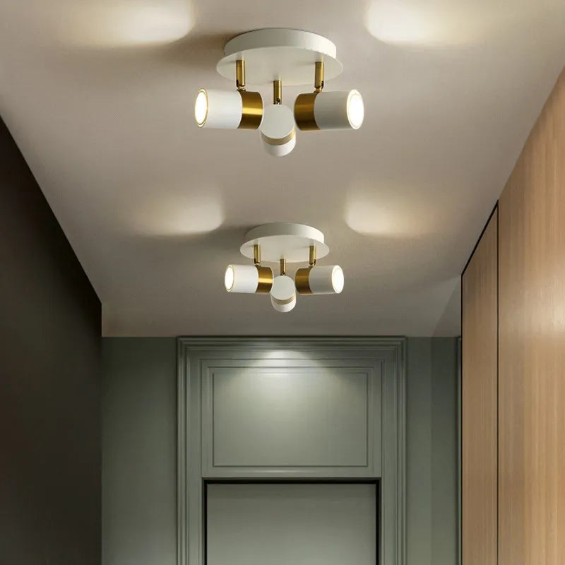 Plafonnier LED nordique de luxe en or noir - vue 4 sur 12