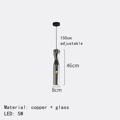 suspension moderne à led en verre pour intérieur réglable - vue 8 sur 7