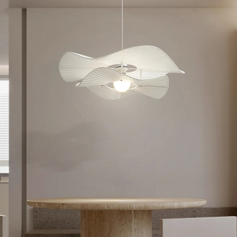 Suspension à chapeau nordique E27 lampes suspendues en tissu blanc pour salon salle à manger chambre lustre LED Luminaire d'intérieur