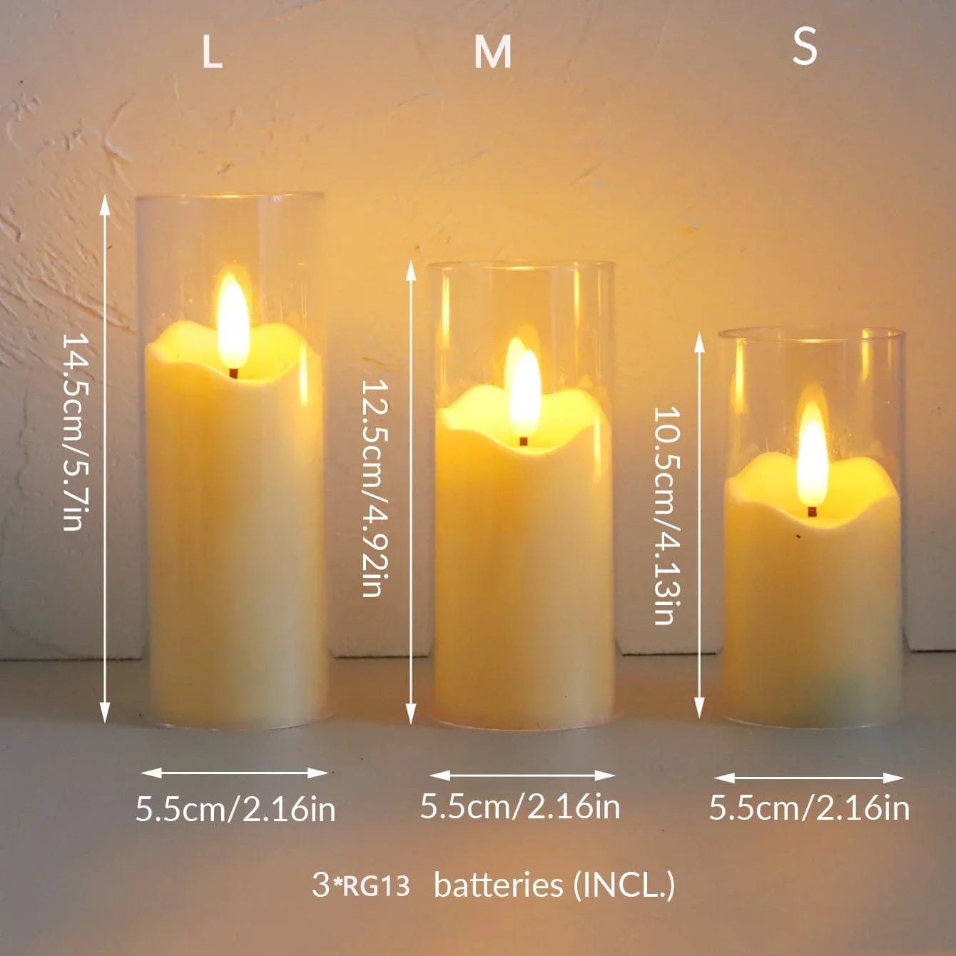 lot de 6 bougies LED en verre acrylique pour mariage et Noël - vue 7 sur 9