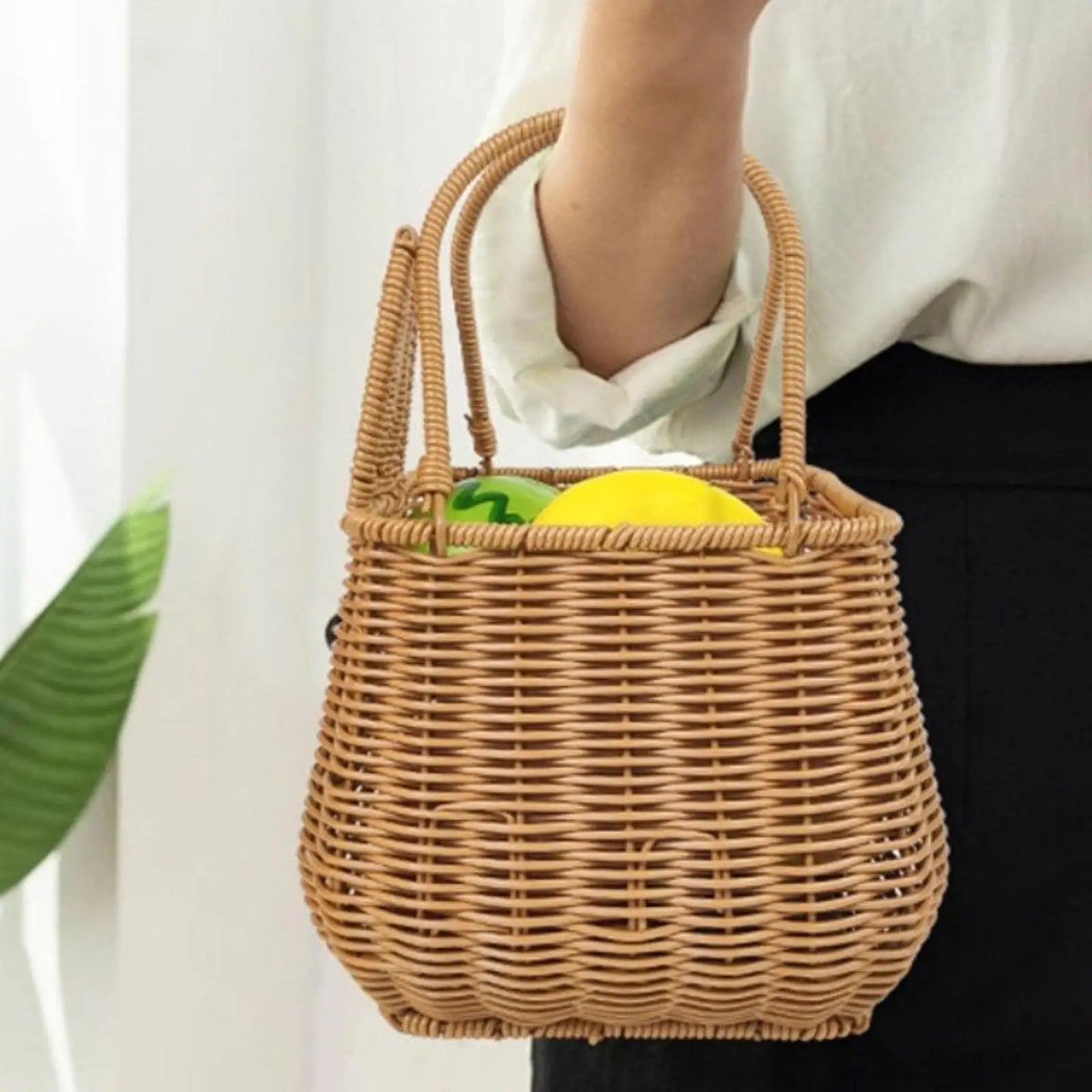 panier de pâques en osier artisanal pour décoration et pique-nique - vue 4 sur 7