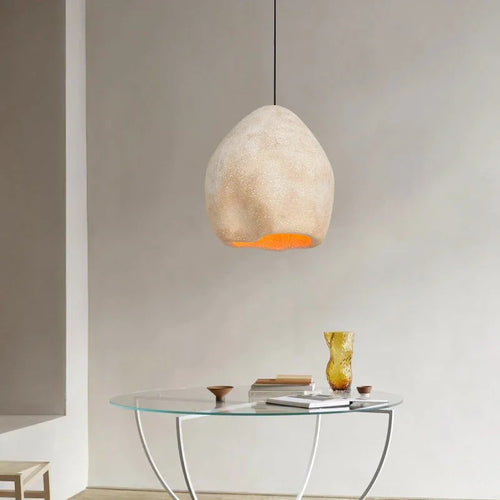 lustre à led moderne wabi sabi pour décoration intérieure et ambiance chaleureuse - vue 5 sur 8