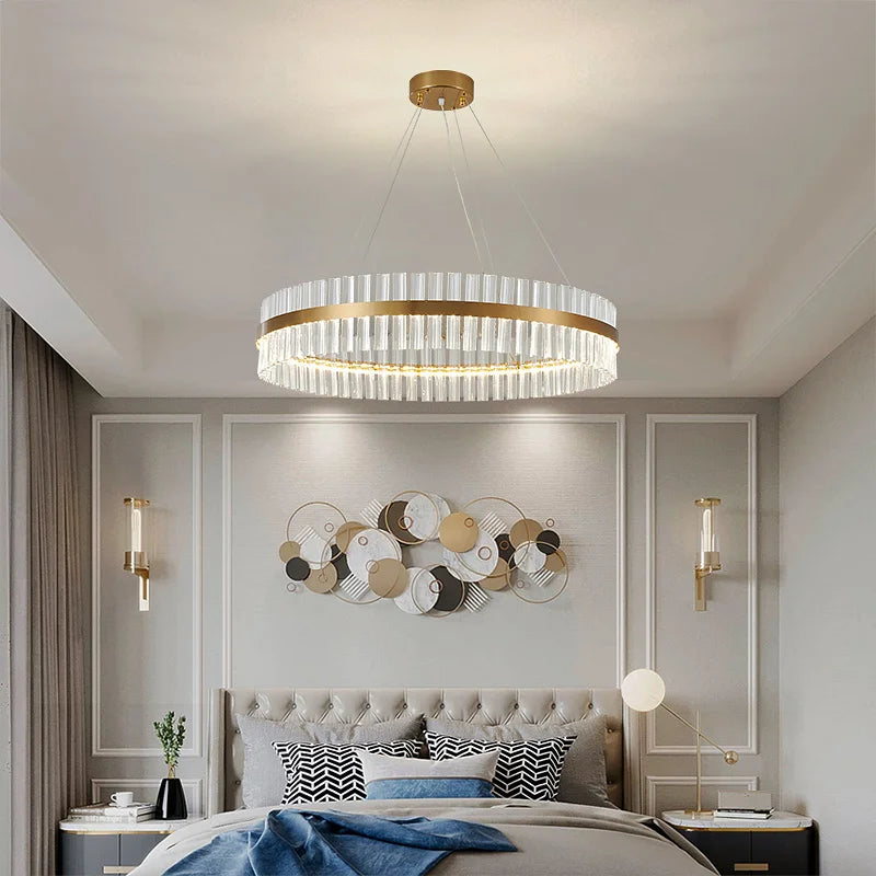 lustre led moderne en cristal pour un éclairage élégant - vue 5 sur 15