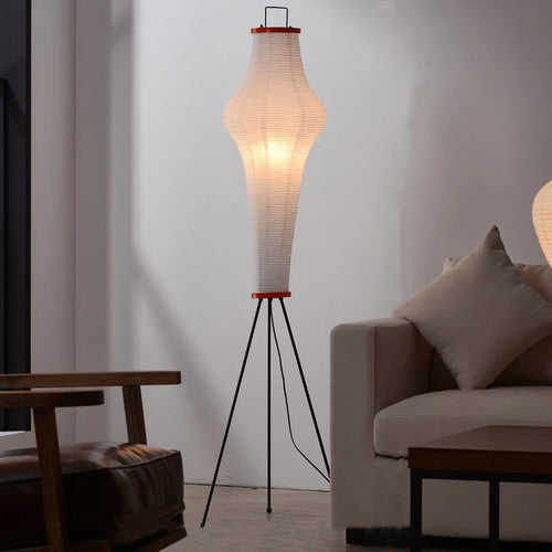 lampadaire led en papier de riz design japonais pour intérieur - vue 2 sur 7