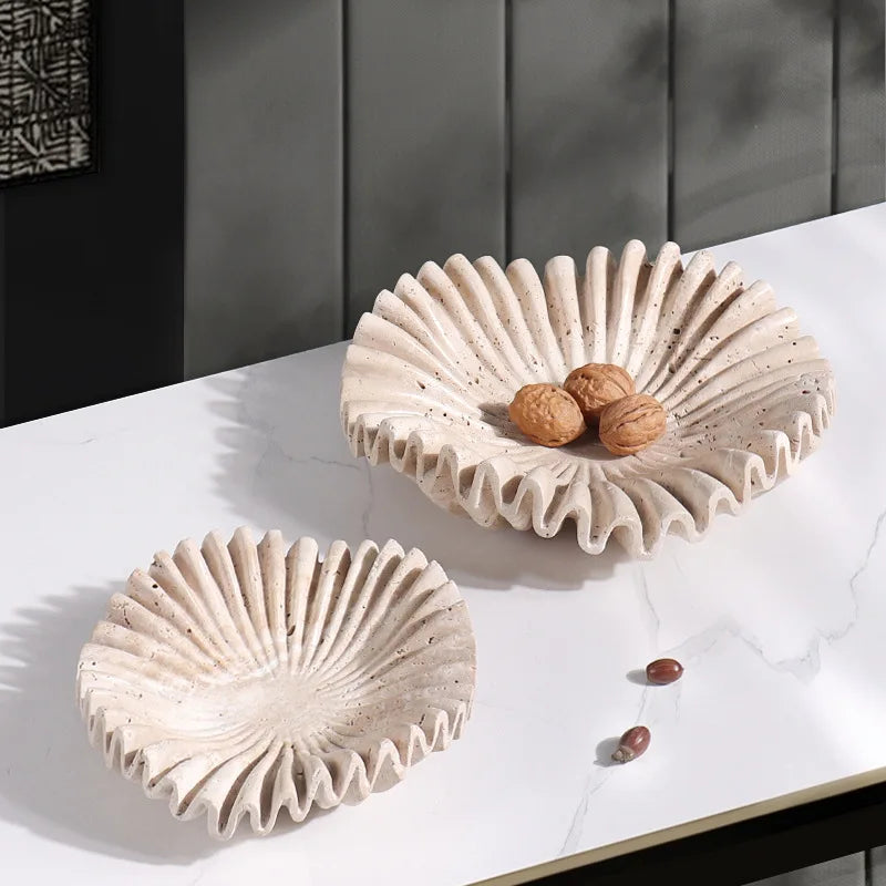 plateau de rangement en marbre style wabi-sabi moderne décor artistique - vue 4 sur 8