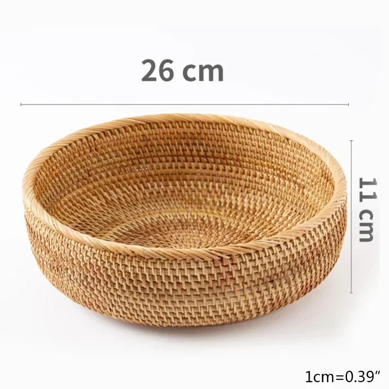 panier en rotin rectangulaire tissé à la main pour rangement et pique-nique - vue 14 sur 15