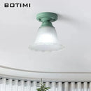 botimi plafonniers campagne verre dépoli métal vert luminaires balcon