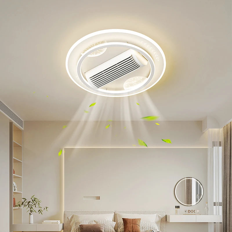 ventilateur de plafond sans feuilles avec éclairage moderne ultra-mince - vue 3 sur 12