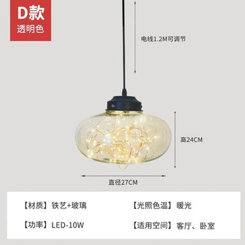 lustre nordique étoilé en verre pour décoration moderne - vue 11 sur 24