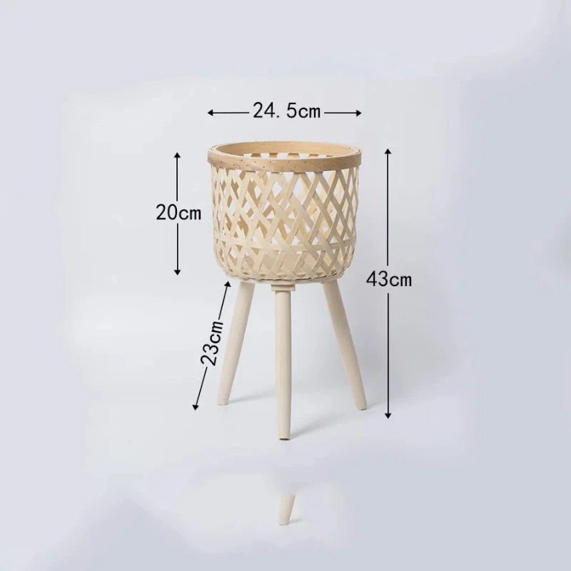 pot de fleurs en rotin tissé à la main pour plantes vertes