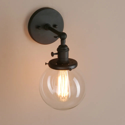 Permo 5.9 ''Vintage applique moderne en verre applique murale luminaires luminaire Loft chevet miroir lampe escalier lumières - vue 4 sur 11