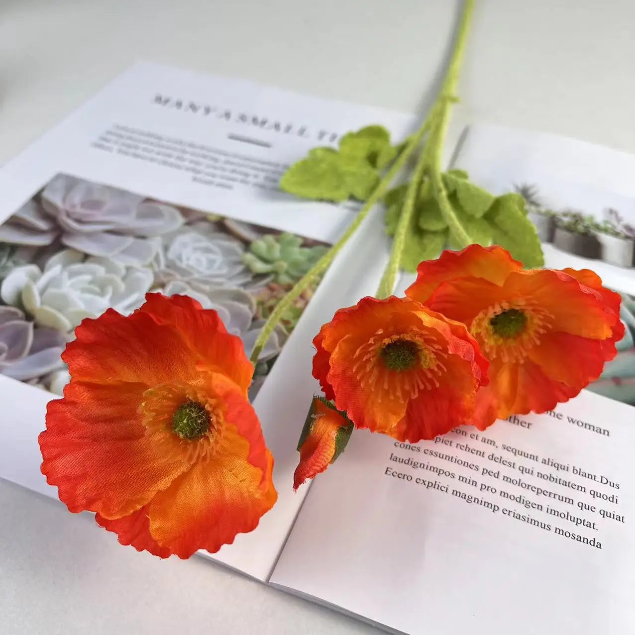 fleurs de pavot artificielles en soie pour décoration et événements - vue 11 sur 21