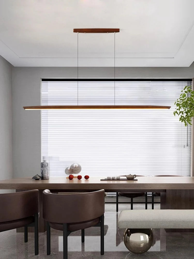 lustre dimmable en bois élégant pour éclairage intérieur moderne - vue 6 sur 15