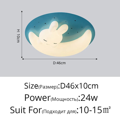 plafonnier led design nordique en forme de lapin luminaire décoratif d'intérieur - vue 18 sur 18