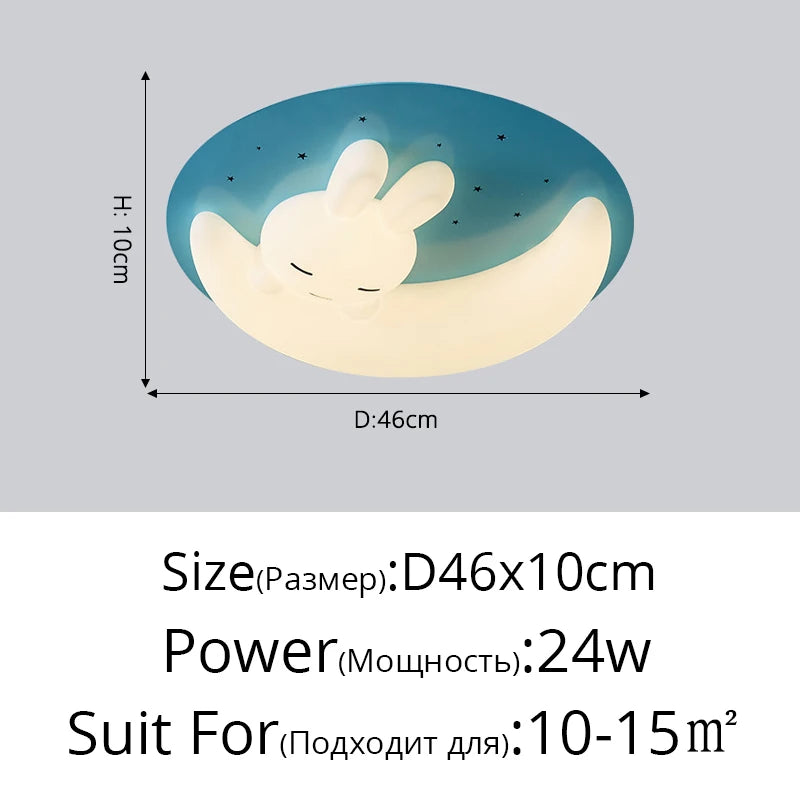 plafonnier led design nordique en forme de lapin luminaire décoratif d'intérieur - vue 18 sur 18