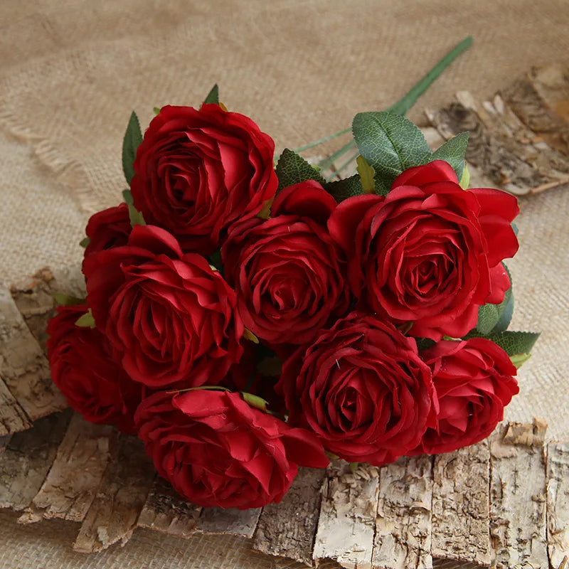 10 têtes de fleurs artificielles pour décoration mariage et festival - vue 4 sur 15