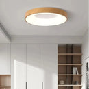 plafonnier led macaron moderne circulaire grain de bois réglable