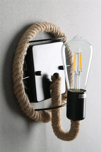 applique murale rétro en corde de chanvre pour intérieur