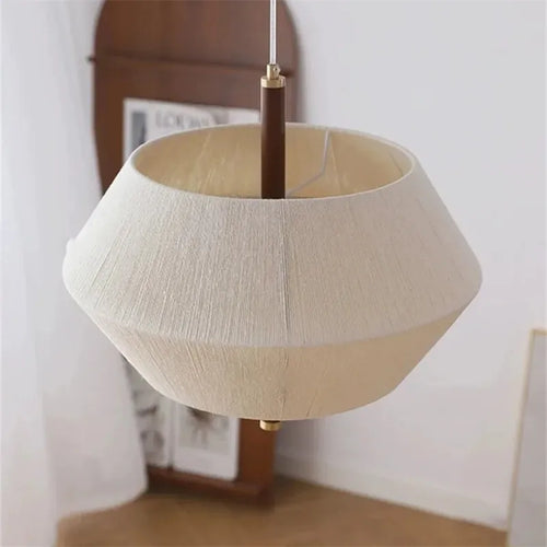 suspension en corde de chanvre et bois massif design wabi-sabi - vue 3 sur 9